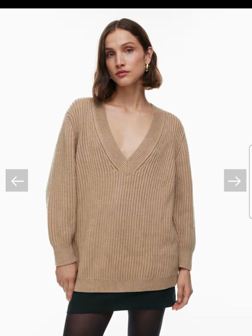Aritzia Babaton Roger Sweater Sz M Oversize V-neck Merino Wool
